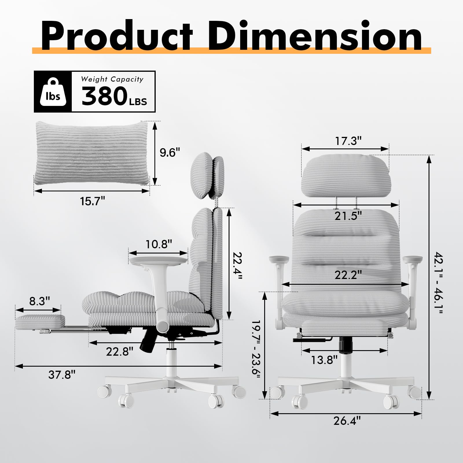 Criss Cross Legged Office Chair with Flip-up Arms, Footrest, G800 Plus