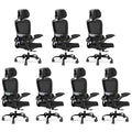 Office Chair Ergonomic Desk Chair, 330 LBS Home Mesh Office Desk Chairs with Wheels, Comfortable Gaming Chairs Black Pack of 7