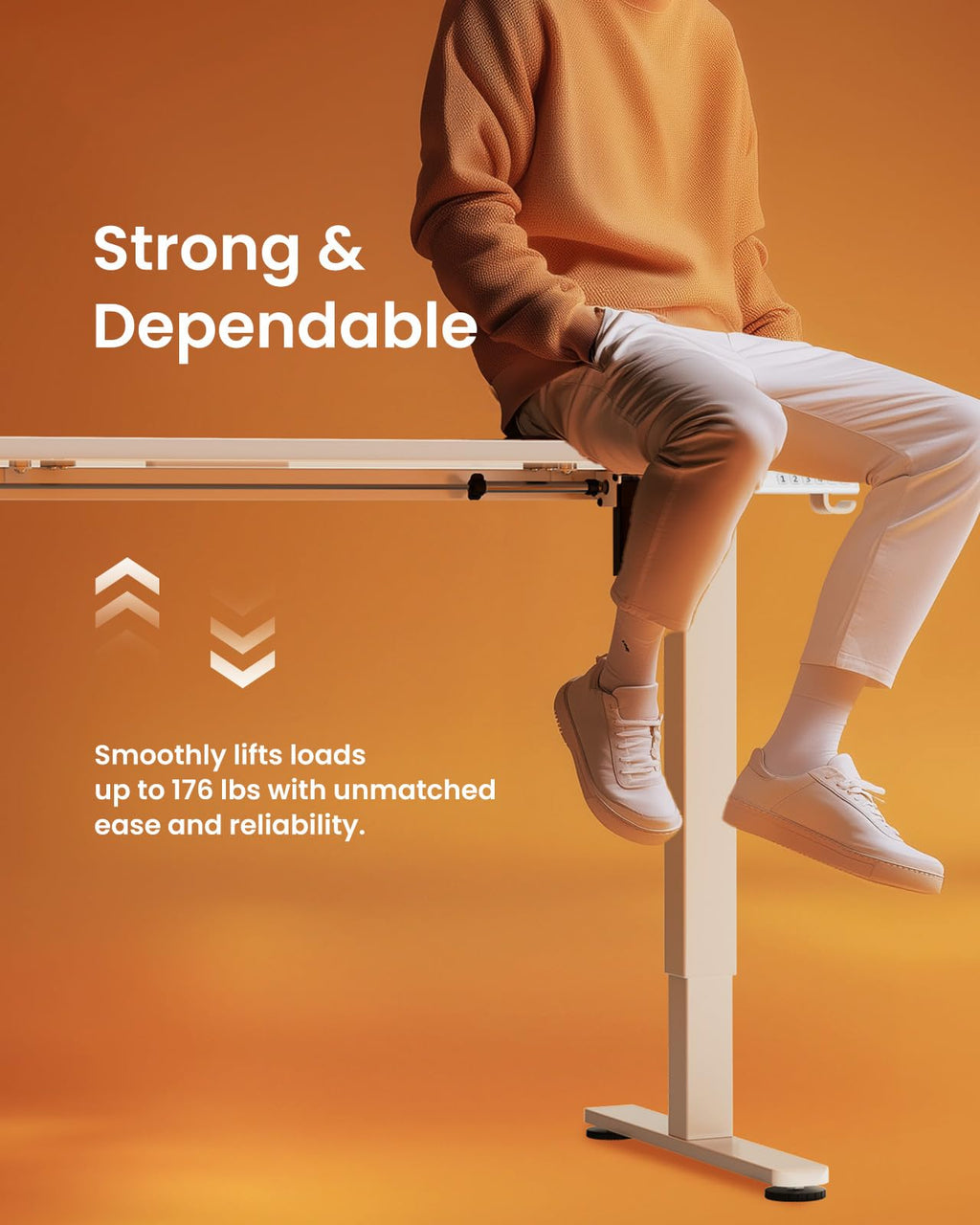 Height Adjustable Electric Standing Desk, 55 x 28 Inches Sit Stand up Desk, Memory Computer Home Office Desk, White