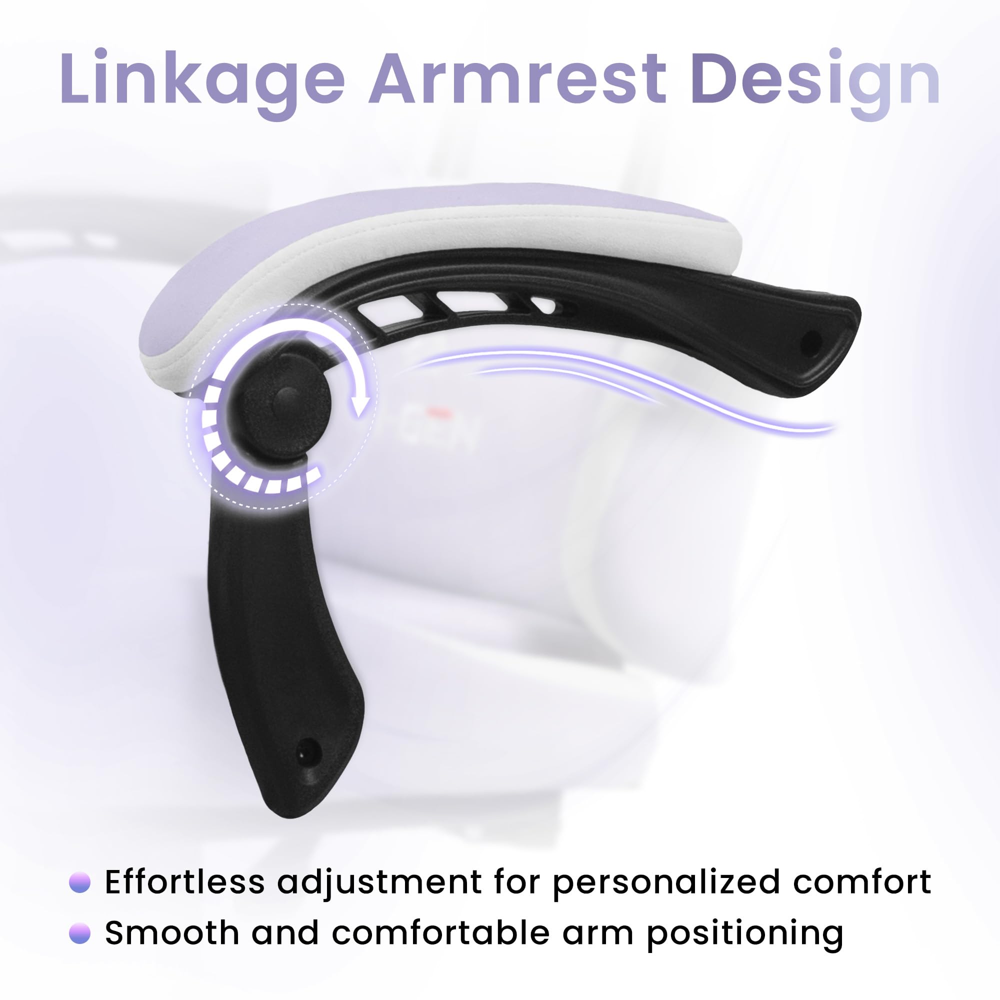 Gaming Chair with Footrest Lumbar Support for Home Office High Back Recliner Height Adjustable Ergonomic Comfy Fabric Computer Desk Chair (Purple)