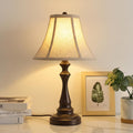 Traditional Table Lamp, Brown Vintage Desk Lamp with Fabric Shade