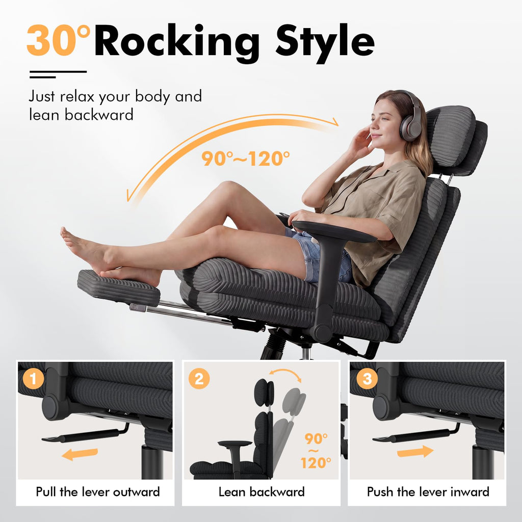 Criss Cross Legged Office Chair with Flip-up Arms, Footrest, G800 Plus