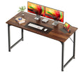 Computer Desk, 54 Inch Office Desk, Gaming Desk with Storage, Writing Desk Work Desk for Home Office, Study, Modern Simple Desk, Large Legroom, Metal Frame, Walnut