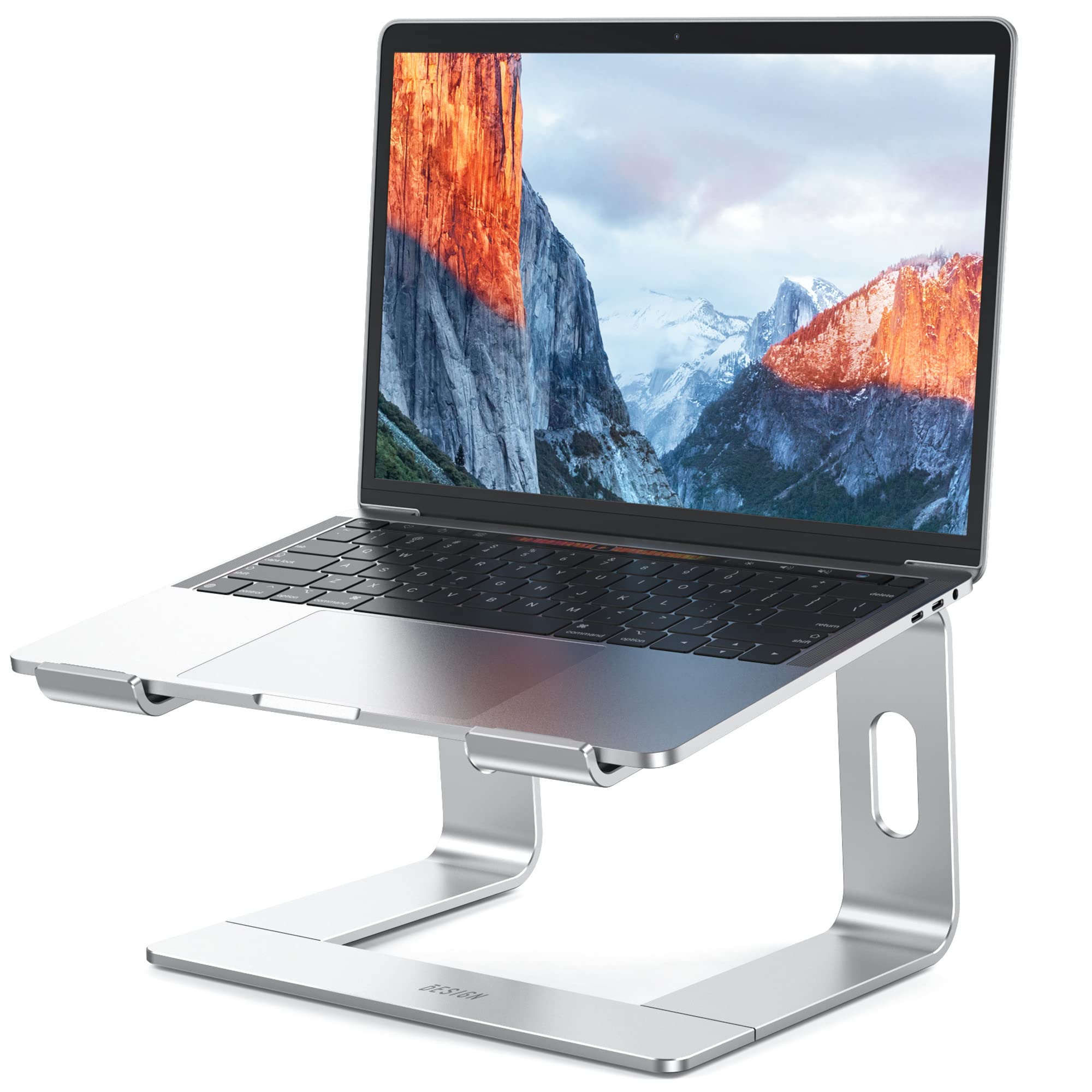 Aluminum Laptop Stand, Ergonomic Detachable Computer Stand, Notebook Riser, Laptop Mount Compatible with Air, Pro, Dell, HP, Lenovo More 10-15.6" Laptops, Silver