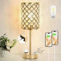 Gold Lamps for Night Stands, Crystal Table Lamp with Touch Control