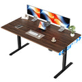 63*28 Inch Height Adjustable Electric Standing Desk, Dark Walnut