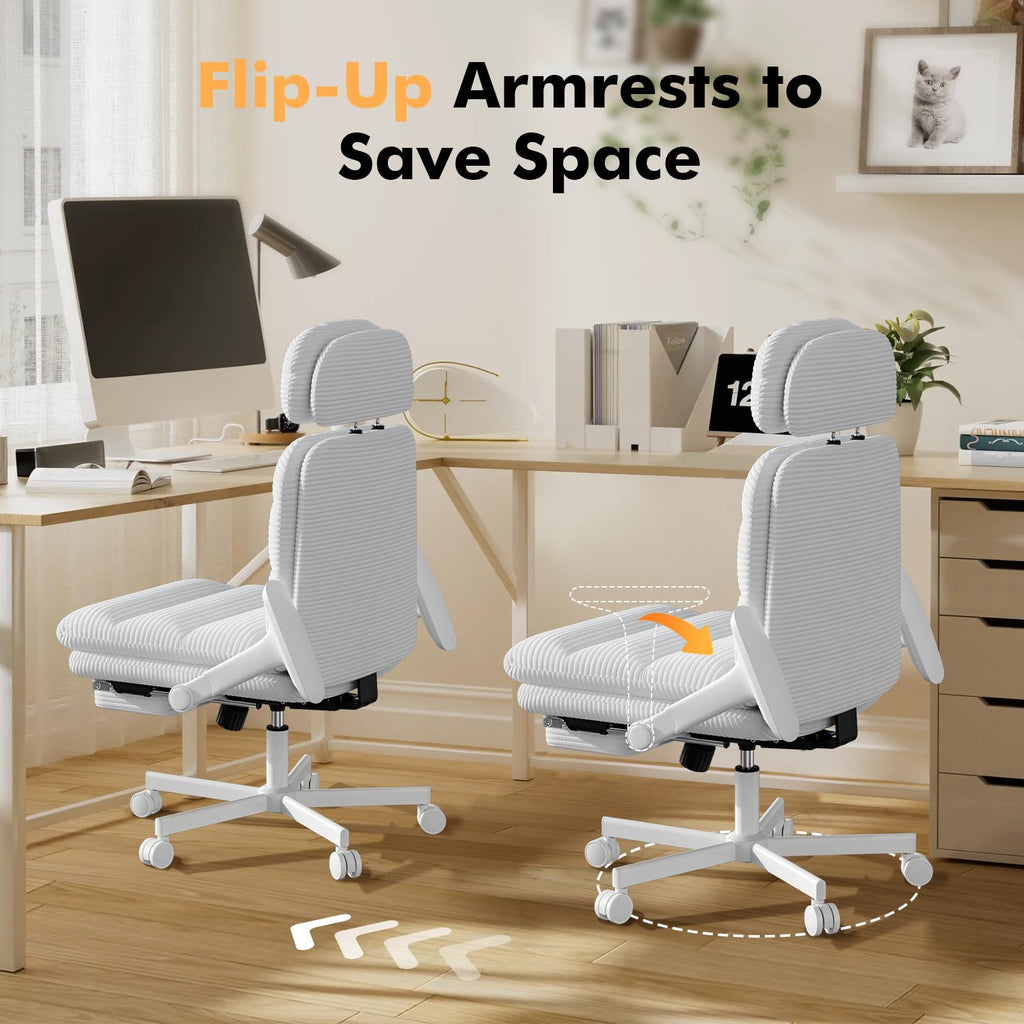 Criss Cross Legged Office Chair with Flip-up Arms, Footrest, G800 Plus