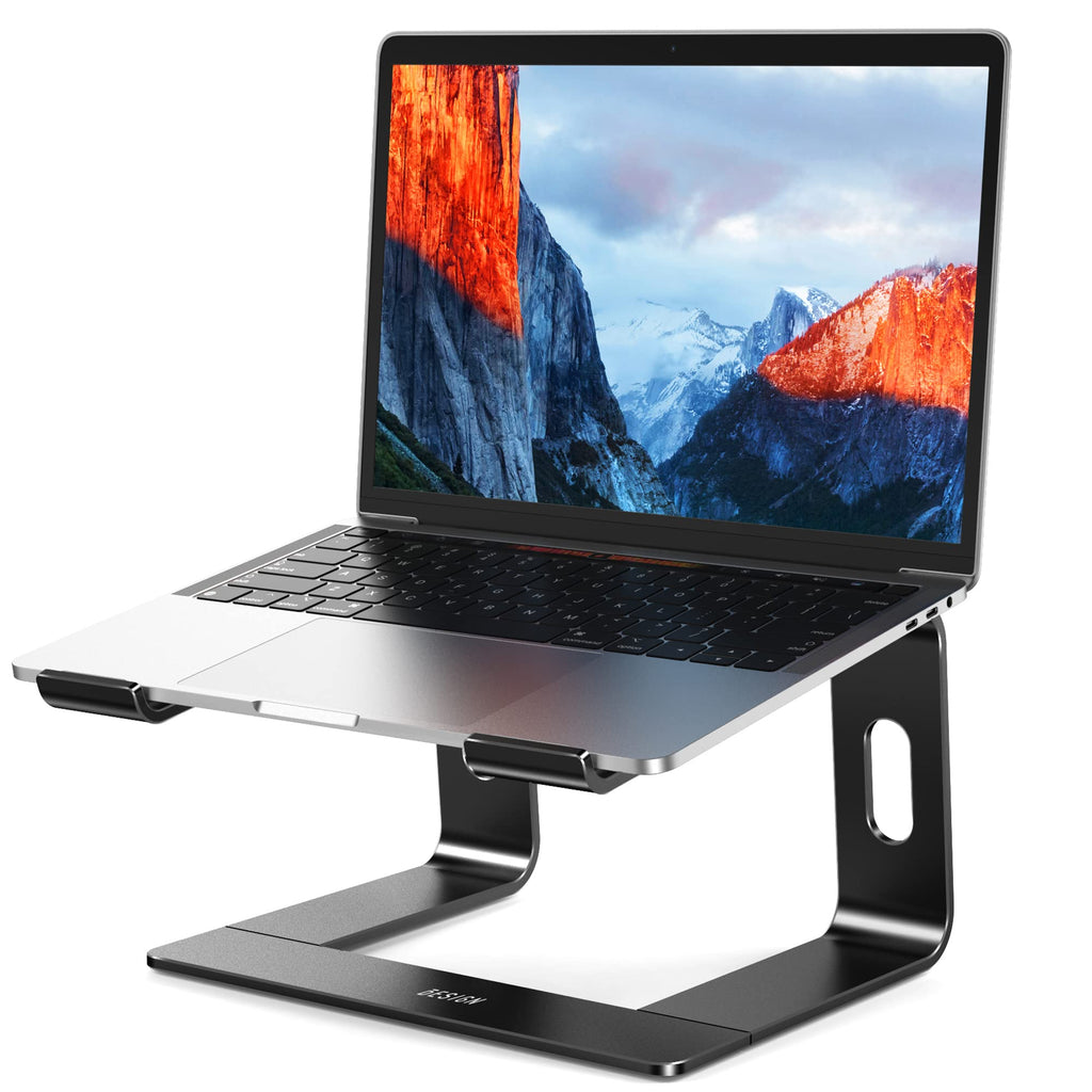 Aluminum Laptop Stand, Ergonomic Detachable Computer Stand, Notebook Riser, Laptop Mount Compatible with Air, Pro, Dell, HP, Lenovo More 10-15.6" Laptops, Black