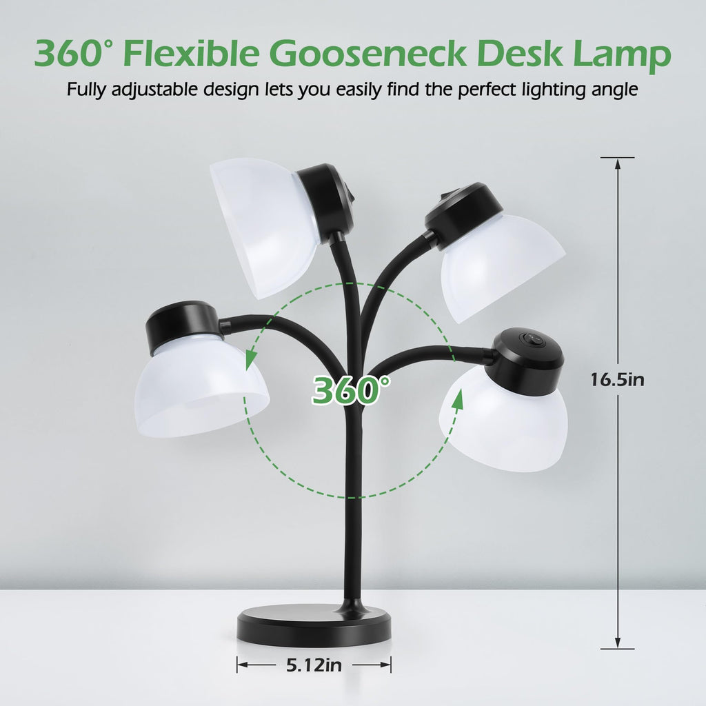 Desk Lamps for Home Office,Small LED Reading Lamp,5000K Eye-Care Desk Light
