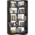 Corner Book Shelf, 6-Shelf L Shaped Corner Bookshelf with Baffle