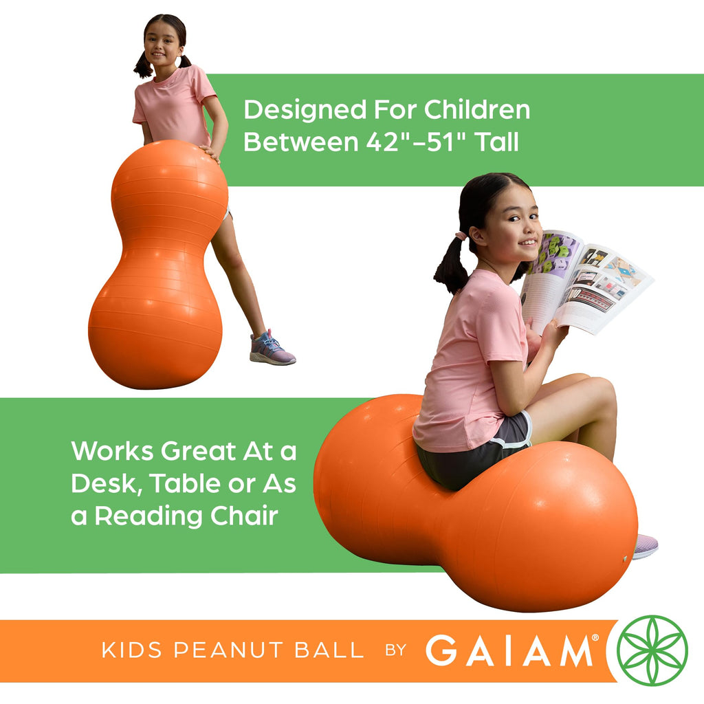 Kids Peanut Ball Chair, Flexible Seating for Classroom (Lime)