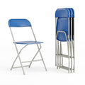 4 Pack, Hercules Series Plastic Folding Chair - Blue - 650LB Weight Capacity Comfortable Event Chair-Lightweight Folding Chair