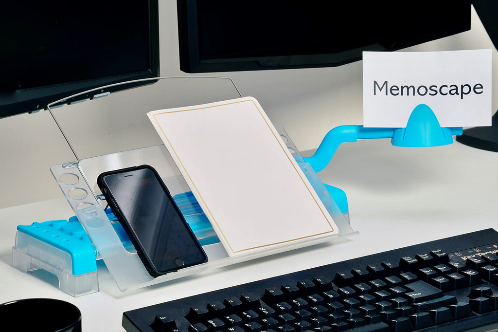 Adjustable in-Line Document Holder for Typing | Reduce Neck Strain, Improve Focus, Boost Desk Organization, and Workflow | Paper Holder Stand for Desk and Home Office - Sky Blue