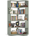 Corner Book Shelf, 6-Shelf L Shaped Corner Bookshelf with Baffle