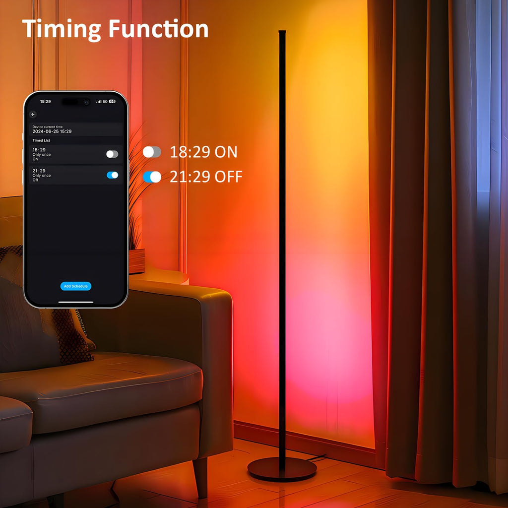 LED Corner Floor Lamp, Ambient Lighting One Connected Pair