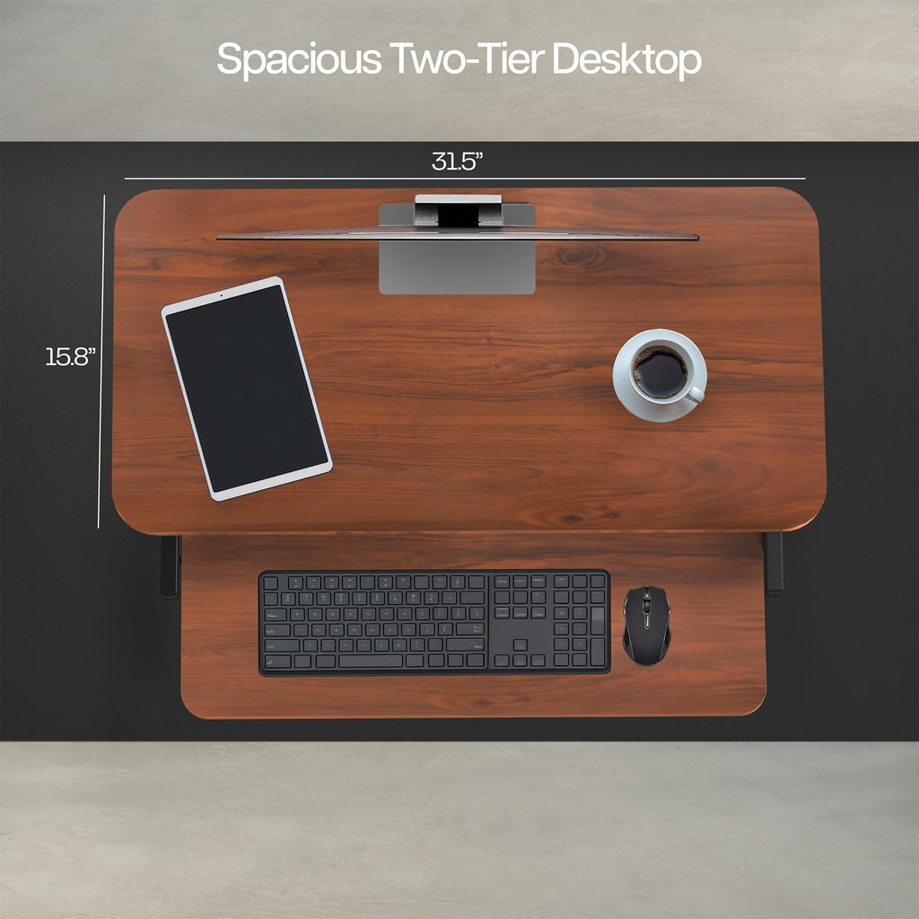 Dark Walnut 32 inch Stand Up Desk Riser