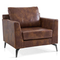 Modern Accent Chair, Faux Leather Upholstered Lounge Armchair, Single Sofa Chairs for Living Room Office 4629 (1, Brown)
