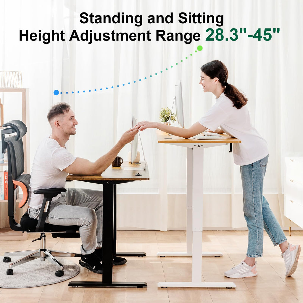 Small Standing Desk Adjustable Height & Tiltable Tabletop, Mobile Stand Up Desk for Laptop, Portable Computer Table for Home Office Work and Walking Pad Treadmill, Height 30.7"-46.4", Tan