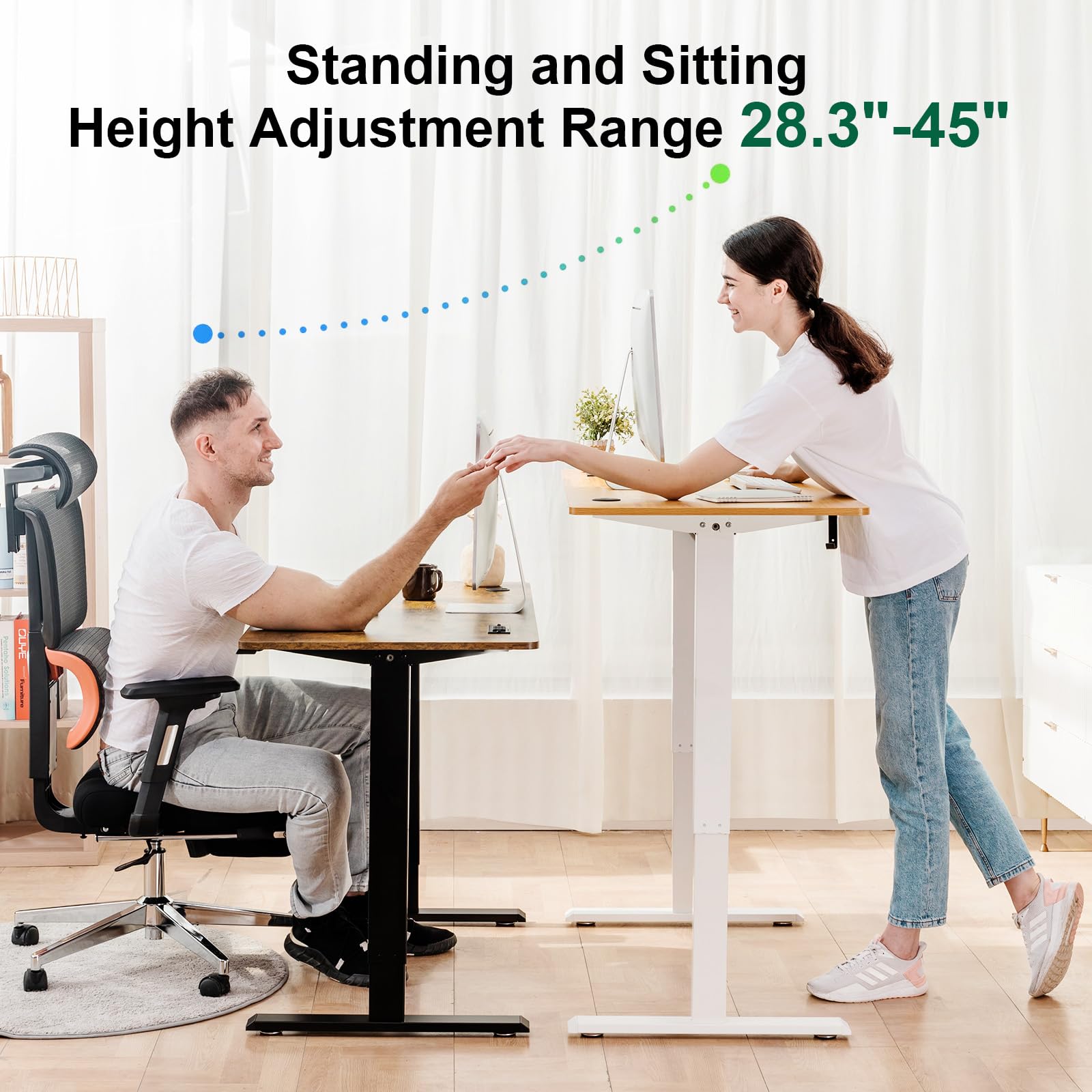 Small Standing Desk Adjustable Height & Tiltable Tabletop, Mobile Stand Up Desk for Laptop, Portable Computer Table for Home Office Work and Walking Pad Treadmill, Height 30.7"-46.4", Tan