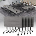 Folding Conference Table with Wheels, Flip-Top, 47.2in, 8 Pack, Gray