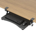 Small Keyboard Tray Under Desk Pull Out with C Clamp Mount, Computer Keyboard & Mouse Tray, 20 (24.2 Including Clamps) x 11.8 inch Slide-Out Platform Computer Drawer for Typing, Black,