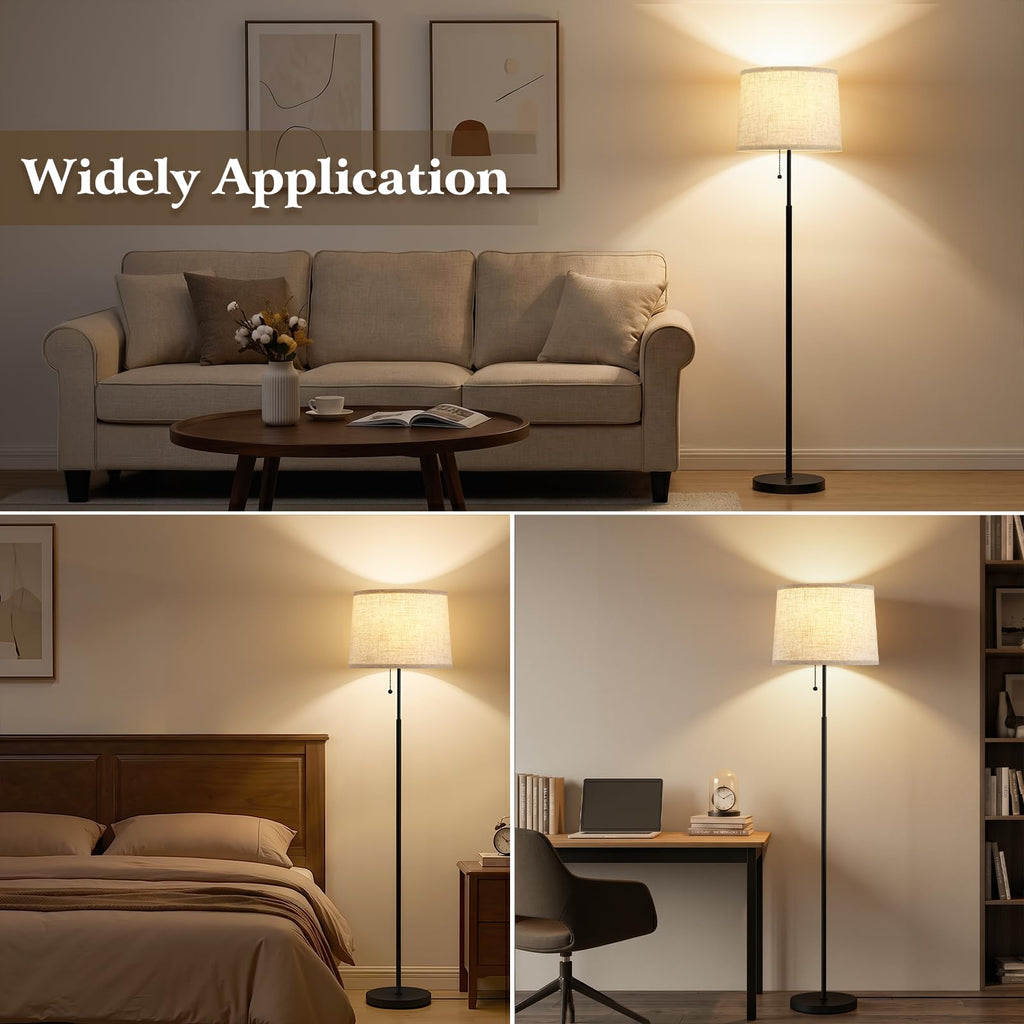 Floor Lamps for Living Room & Bedroom, 60" Modern Tall Standing Lamp, 3CCT