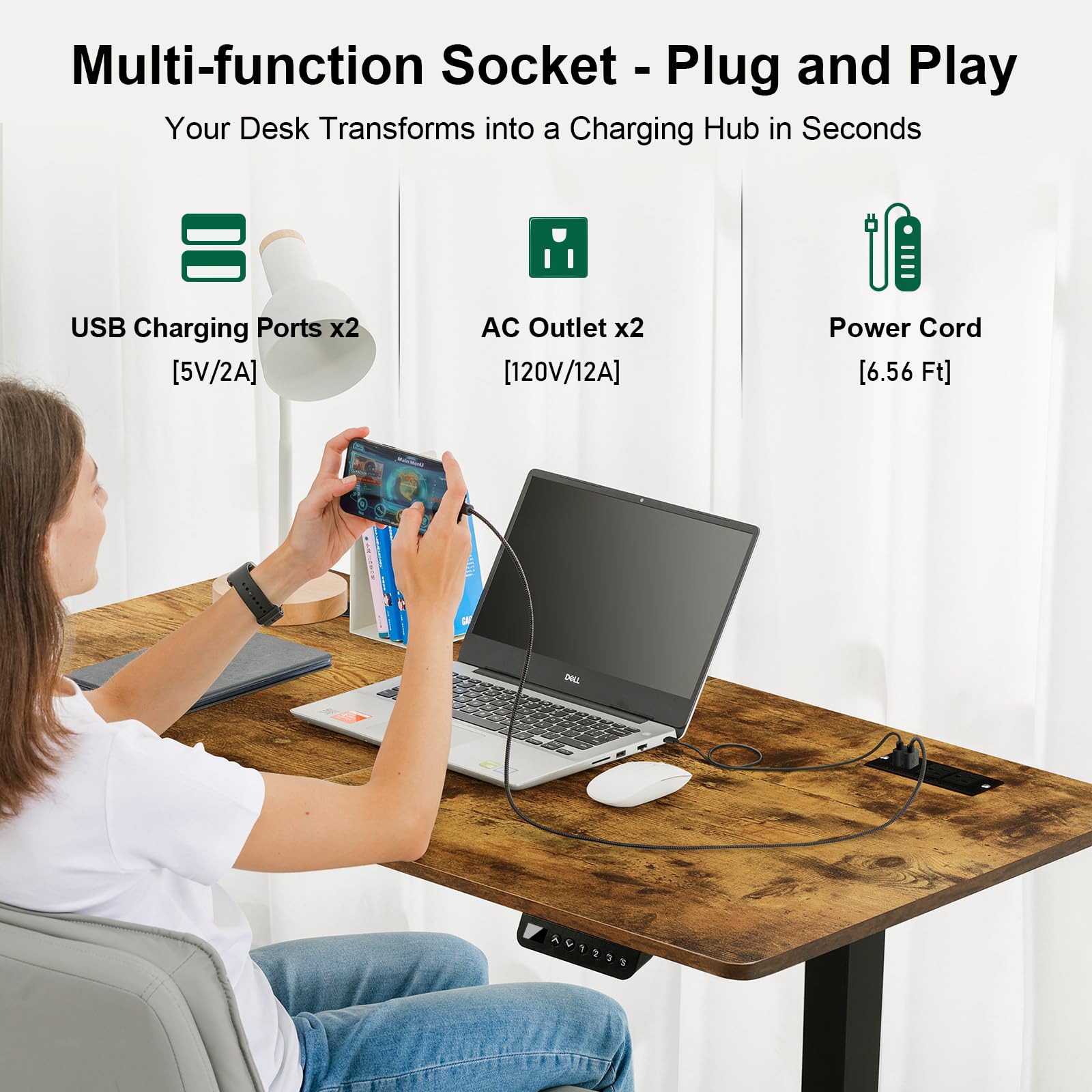 Small Standing Desk Adjustable Height & Tiltable Tabletop, Mobile Stand Up Desk for Laptop, Portable Computer Table for Home Office Work and Walking Pad Treadmill, Height 30.7"-46.4", Tan