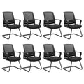 8 Pack, Office Guest Chair with Lumbar Support and Mid Back Mesh Space Air Grid Series for Reception Conference Room