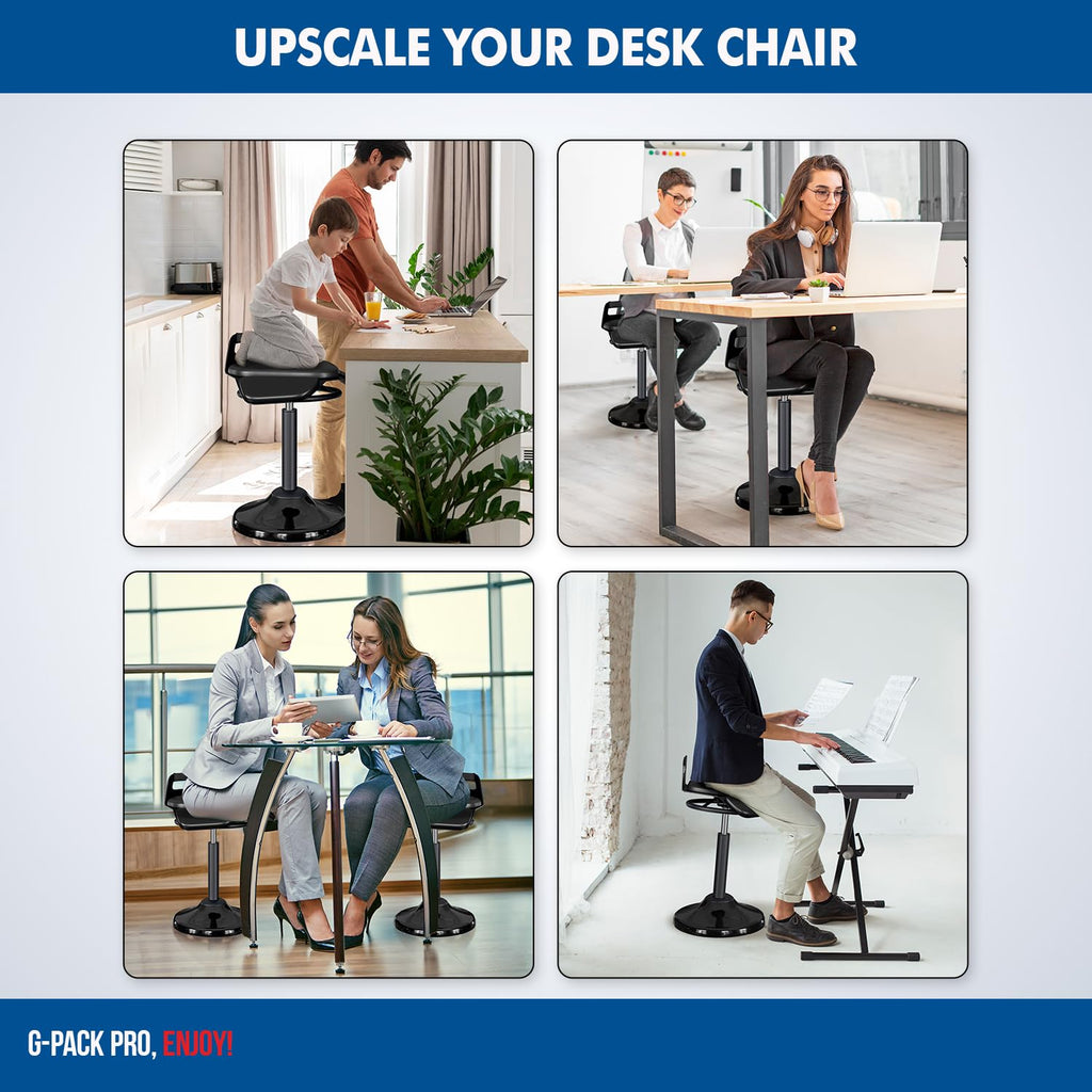 Standing Desk Stool – Ergonomic 360° Swivel Chair with Adjustable Height (19.6–29.8 in) for Comfortable Sitting or Leaning