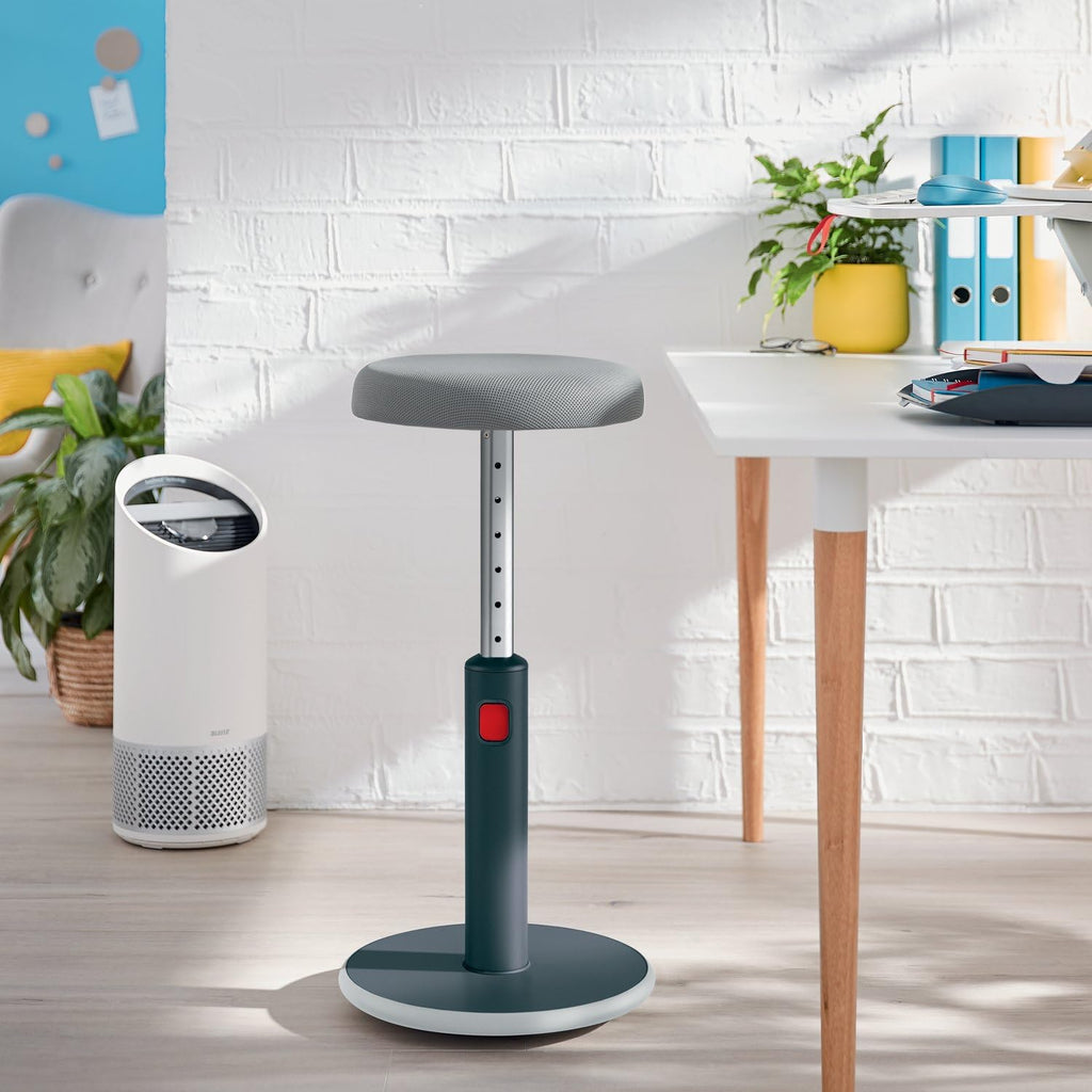 Leitz Ergo Active Sit Stand 2 in 1 Stool, Adjustable Ergonomic Wobble Chair, Strong and Stable for Office and Home (65180089-NA)