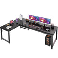 63 Inch L Shaped Desk with 0.95 Inch Thicker Desktop, Reversible Computer, Larger Corner Office Gaming Desk, Robust Metal Frame, for Home Office, Study, Black
