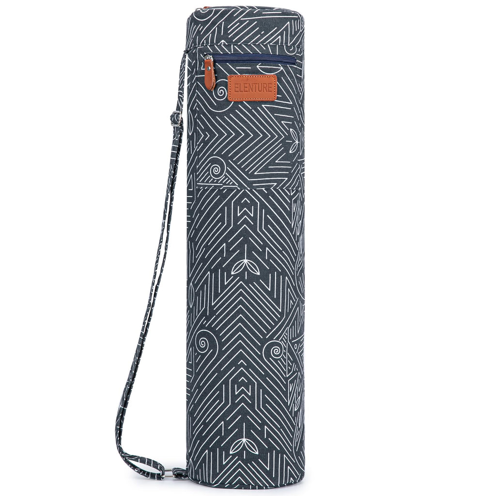Yoga Mat Bag for Women & Men, Full-Zip Canvas Pilates Bag with Pockets