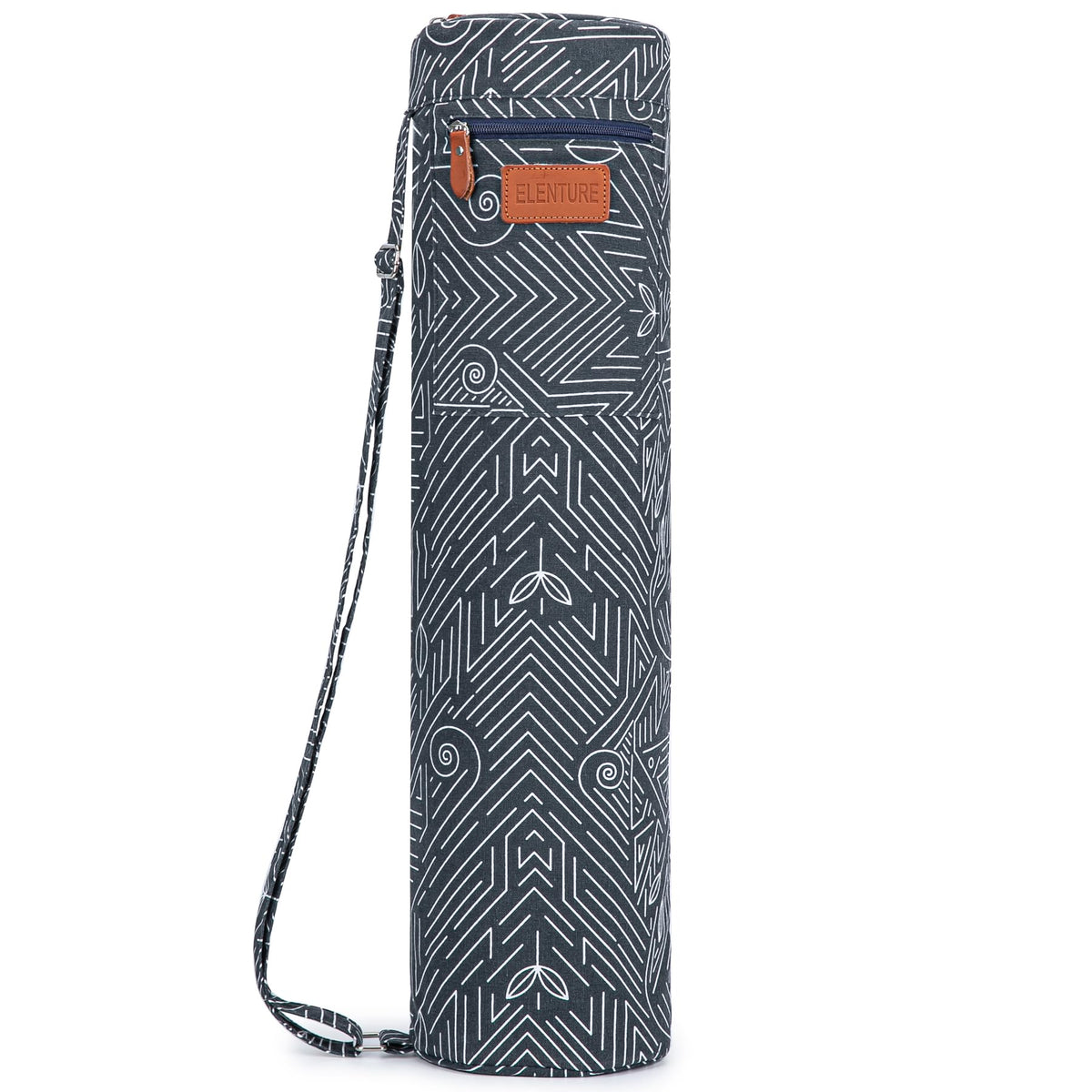 Yoga Mat Bag for Women & Men, Full-Zip Canvas Pilates Bag with Pockets