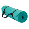 Essentials Thick Yoga Mat with Easy-Cinch Strap (Teal, 10mm)