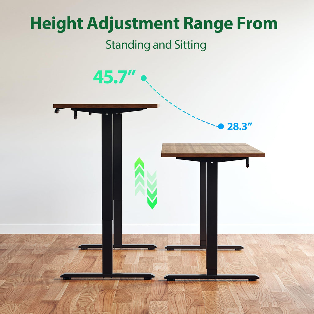 71*32 Inch Height Adjustable Electric Standing Desk, Dark Walnut