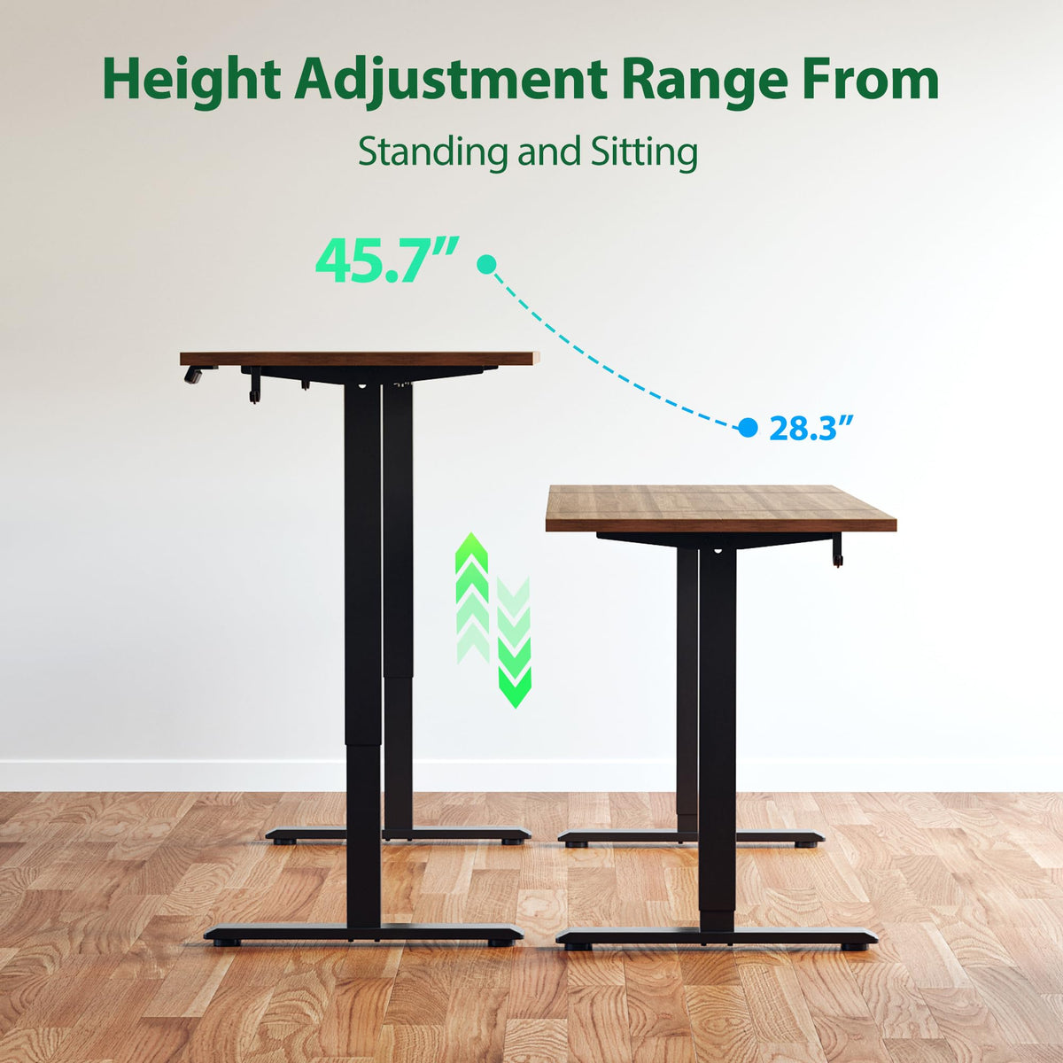71*32 Inch Height Adjustable Electric Standing Desk, Dark Walnut