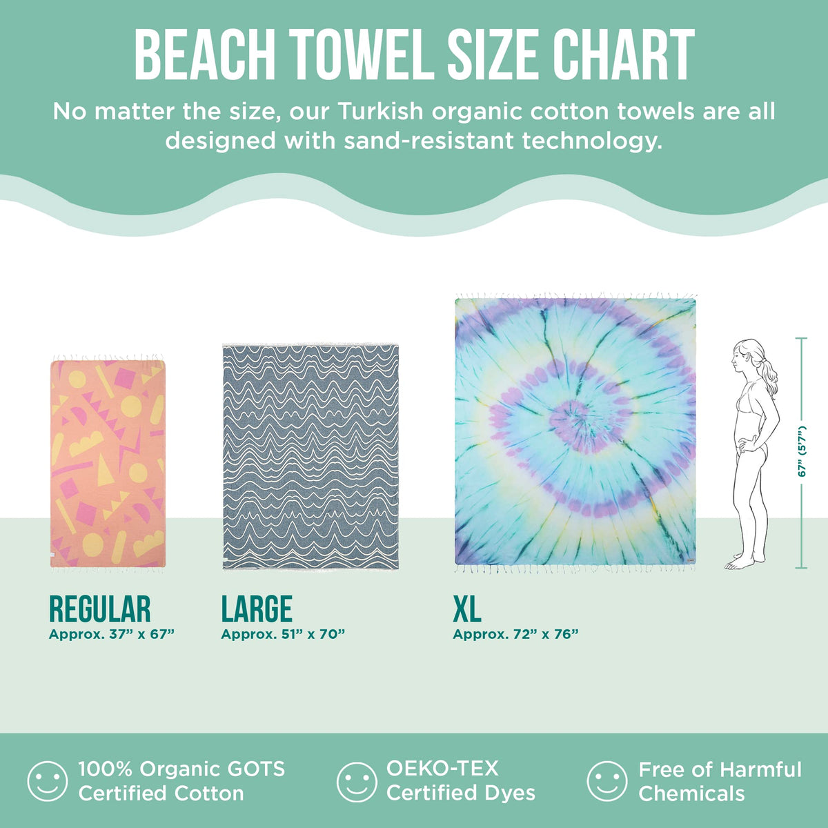 Turkish Yoga Beach Towel - Quick Drying & Sand Resistant, Extra Large