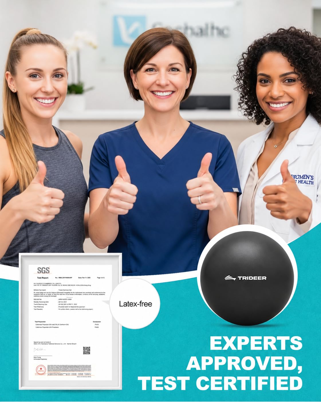 9-Inch Pilates Ball, Small Exercise Ball Pilates Equipments for Yoga, Physical Therapy, Pregnancy, Postpartum, Core Training, Balance, Stability and Stretching, Black