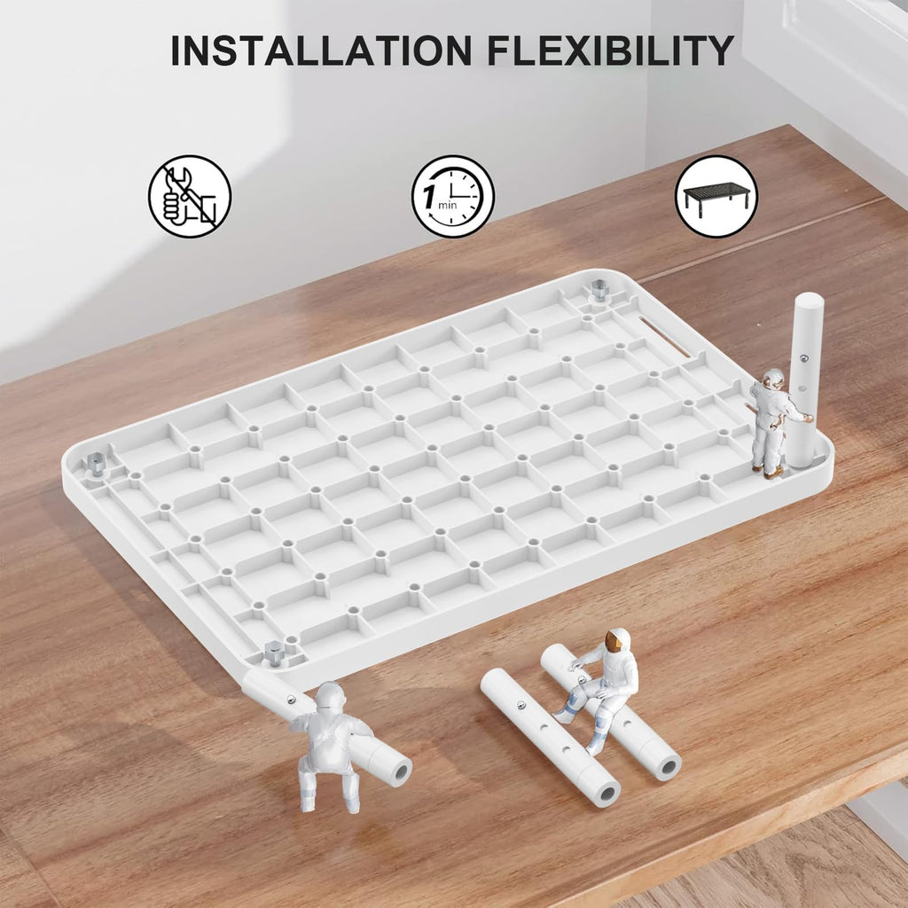 Computer Monitor Stand for Desk, Adjustable Laptop Riser, Desk Monitor Stand Underneath Storage for Office, Home, School Supplies (PTT001-W), 1 Pack, White