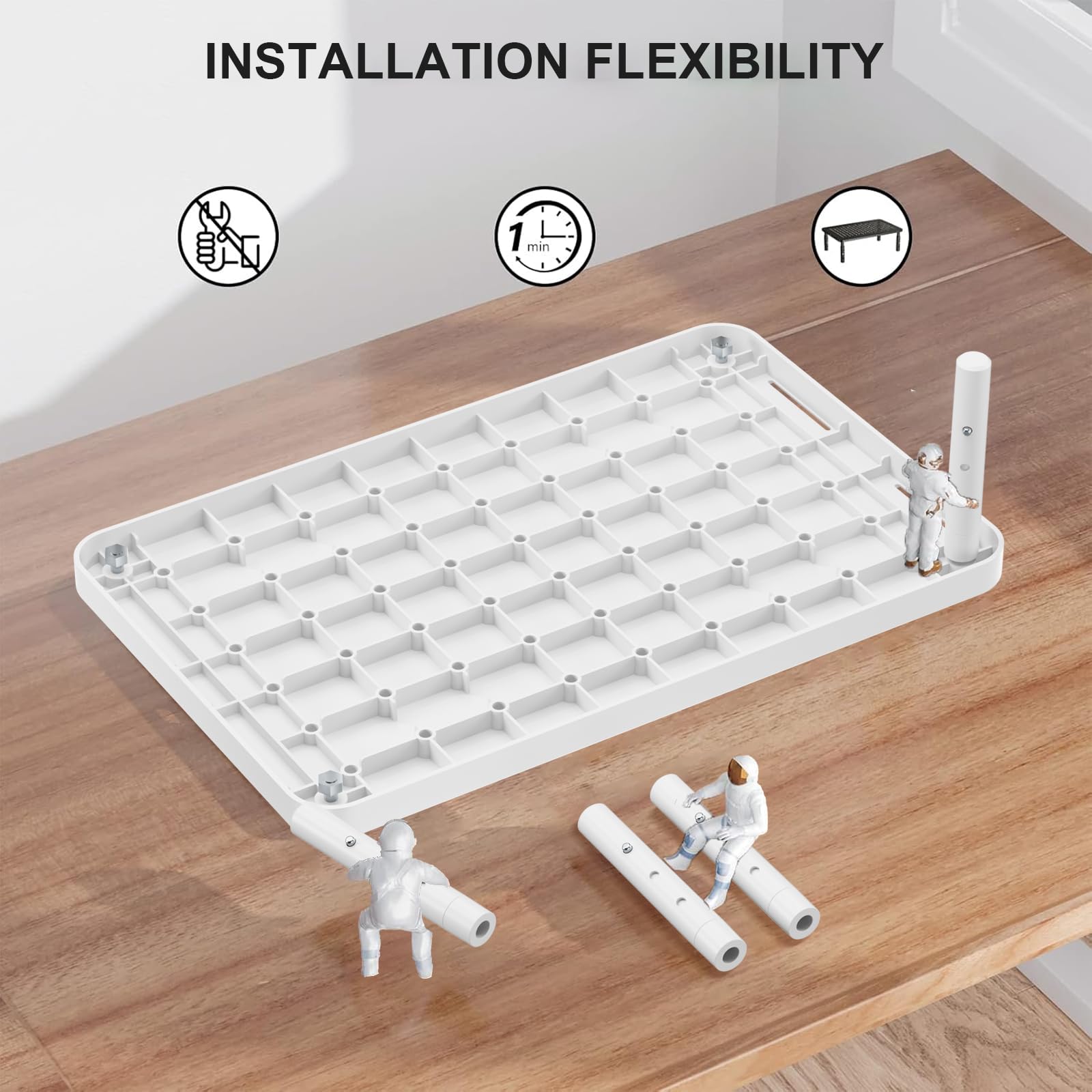 Computer Monitor Stand for Desk, Adjustable Laptop Riser, Desk Monitor Stand Underneath Storage for Office, Home, School Supplies (PTT001-W), 1 Pack, White
