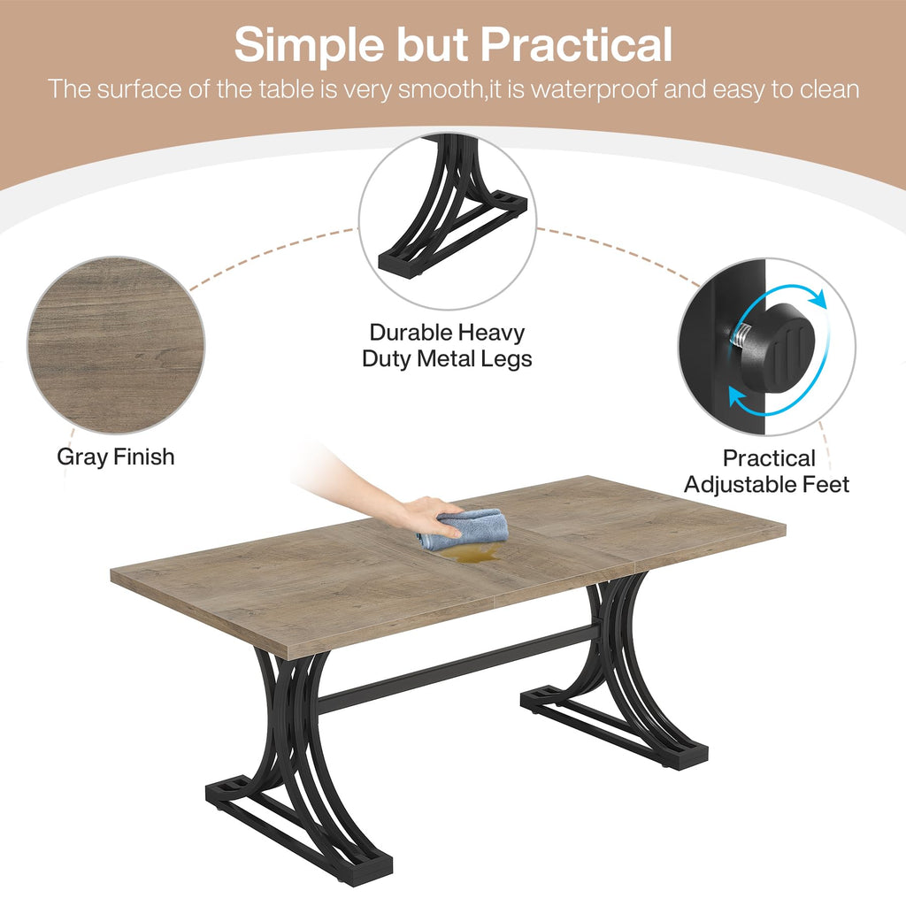 5FT Small Conference Table for 4 to 6, Modern Meeting Table with Strong Metal Frame for Office Meeting Conference Room