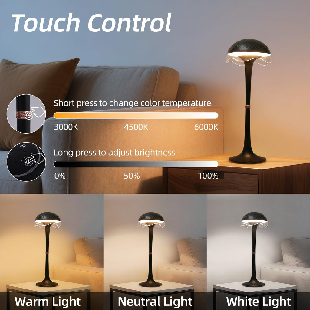 Rechargeable Table Lamp, LED Cordless Table Lamp