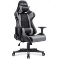 Gaming Chair, Office Chair High Back Computer Chair Leather Desk Chair Racing Executive Ergonomic Adjustable Swivel Task Chair with Headrest and Lumbar Support (Grey)