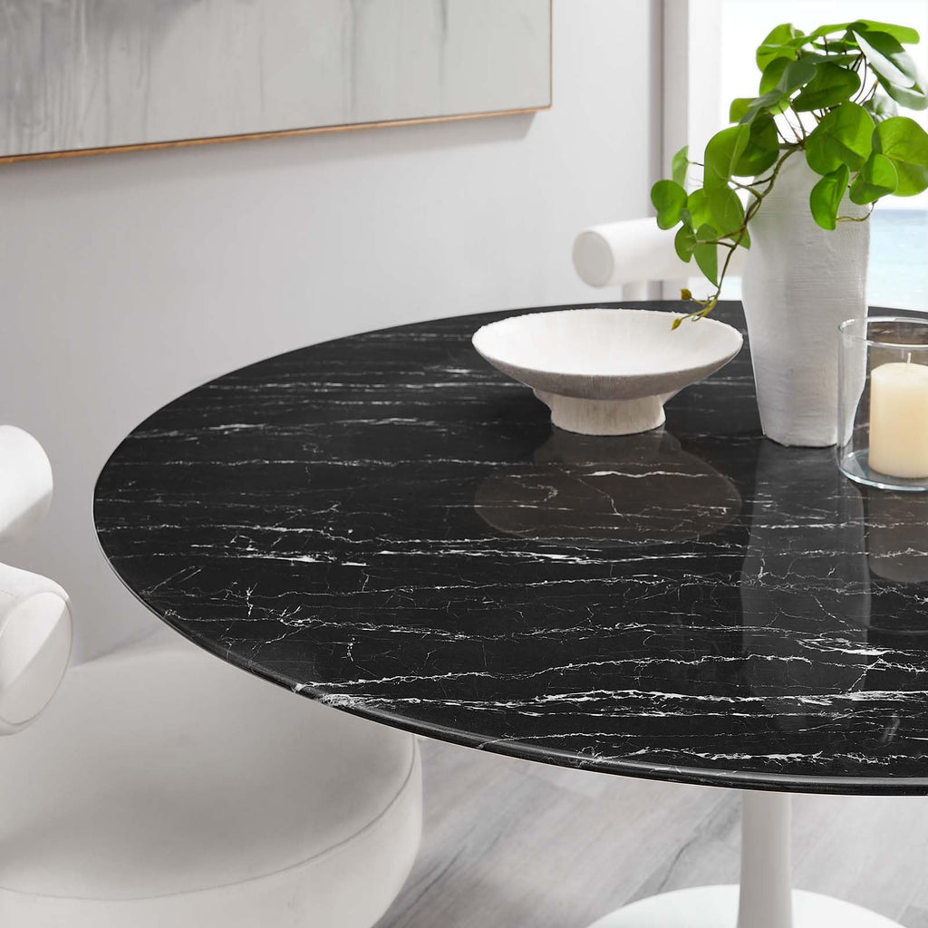Modway Lippa Dining Table, 60", White Black