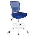 Armless Drafting Chair Tall Office Chair for Standing Desk - Adjustable Height Mesh Ergonomic Stool with Foot Ring, Rolling Counter Height Computer Chair for Small Spaces & Home Office