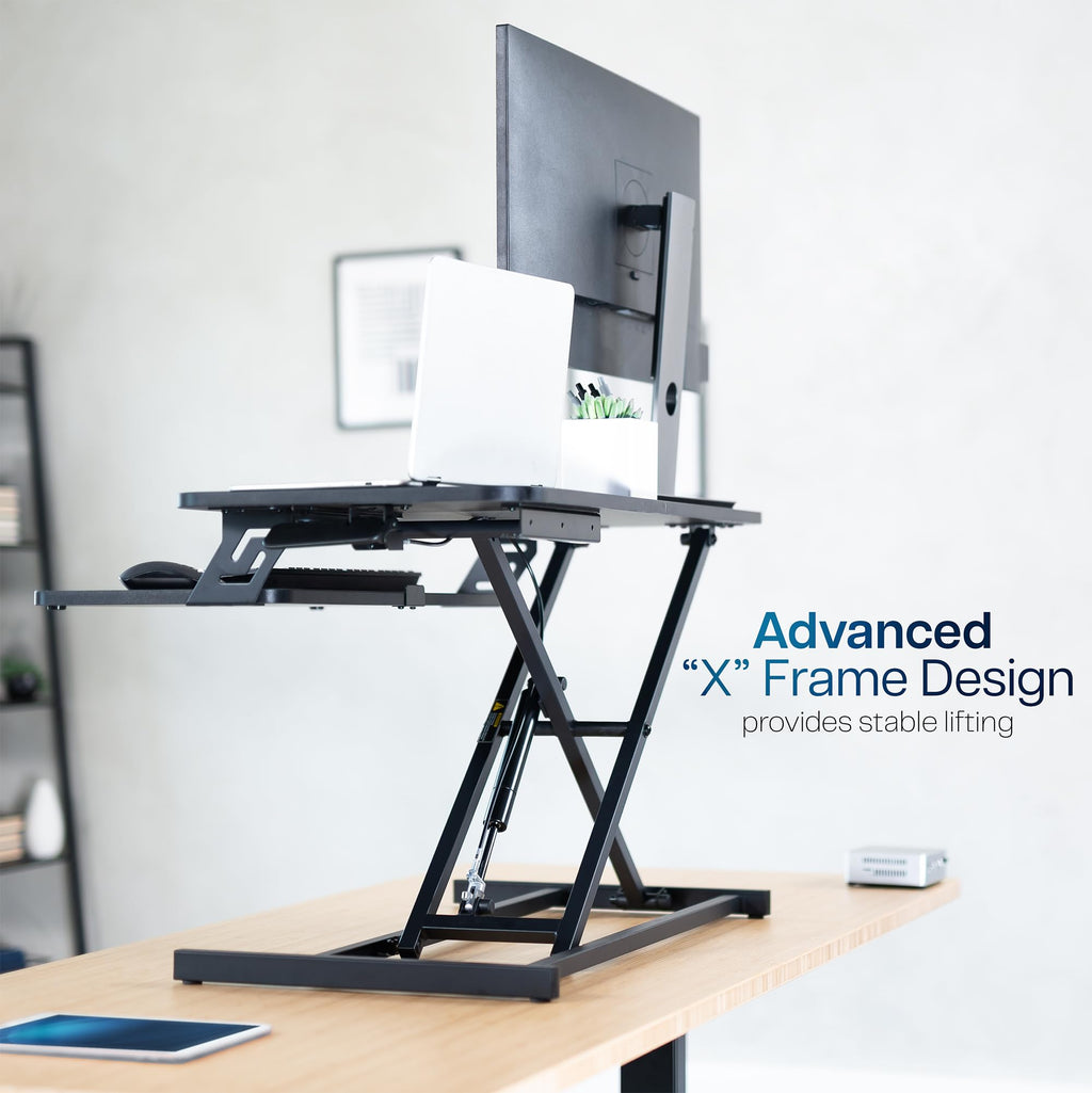 Black 32 inch Stand Up Desk Riser