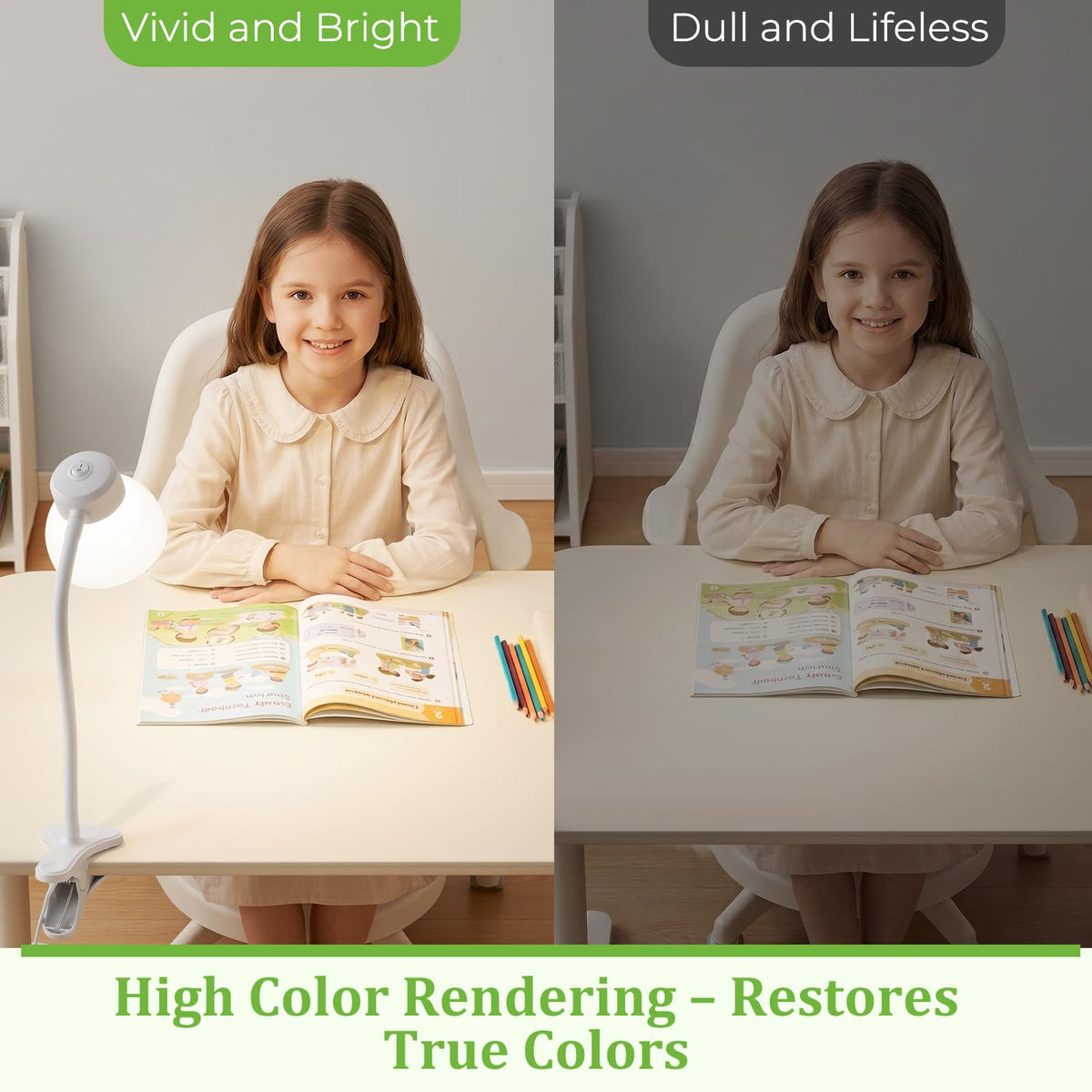 Desk Lamps for Home Office,Small LED Reading Lamp,5000K Eye-Care Desk Light