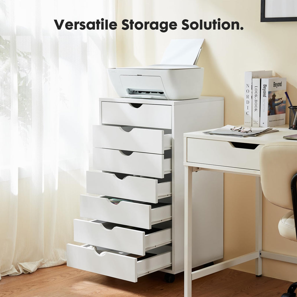 7 Drawer File Cabinet on Wheels, Printer Stand