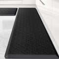 Mat [2 PCS] Cushioned Anti-Fatigue Floor Mat Water Resistant Non-Skid Kitchen Mats and Rugs Ergonomic Comfort Foam Kitchen Rugs Standing Mat for Floor Office Sink(Black,17.3"x28"+17.3"x60")
