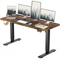 Electric Height Adjustable Standing Desk Large 55 x 24 Inches Sit Stand up Desk Home Office Computer Desk Memory Preset with T-Shaped Metal Bracke, Brown